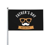 Bandiere con occhiali "Best Dad Ever" per la festa del papà, 3 x 5 piedi, grandi, da giardino, decorazioni per esterni, per casa, cortile, regali per feste.