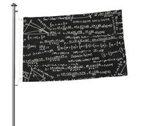 Bandiere con occhielli, 90 cm x 60 cm, con formula matematica, aste portabandiera da giardino personalizzate.