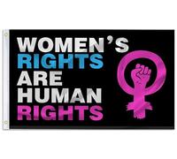 Bandiere con occhielli per proteggere la salute delle donne, con occhielli, per interni ed esterni, con scritta in lingua inglese "Women's Rights Are Human Right"