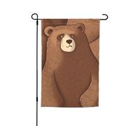 Bandiere con orso marrone per esterni, 30,5 x 45,7 cm, stampa su entrambi i lati, bandiera da giardino per esterni, bandiera per vacanze con occhielli, bandiera per casa, cortile, per fattoria, prato