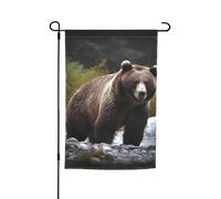 Bandiere con orso marrone per esterni, 30,5 x 45,7 cm, stampa su entrambi i lati, bandiera da giardino per esterni, bandiera per vacanze con occhielli, bandiera per casa, cortile, per fattoria, prato