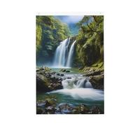 Bandiere con paesaggio a cascata per esterni, 0,6 x 9,6 m, stampa verticale su entrambi i lati, bandiere da giardino, bandiere per esterni, striscione per vacanze con occhielli, bandiera per casa