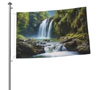 Bandiere con paesaggio a cascata per esterni, 6 x 9 m, bandiera stagionale da giardino con occhielli bandiera esterna per decorazioni per la casa sfondo fotografico