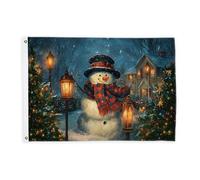 Bandiere con pupazzo di neve per esterni, lanterna invernale di Natale, albero di Natale, bandiere decorative verdi, resistenti allo sbiadimento, decorazione per portico anteriore, giardino, balcone