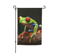 Bandiere con rane e alberi con occhi rossi, per esterni, 30,5 x 45,7 cm, stampa su entrambi i lati, bandiere da giardino per esterni, bandiera per vacanze con occhielli, bandiera per casa, cortile
