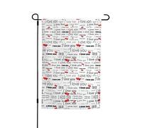 Bandiere con scritta "I Love You Words with Hearts" per padiglione con motivi, adatte per giardino, balcone e decorazione del patio.