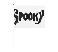 Bandiere con scritta spettrale in stile gotico, piccole bandiere tenute in mano, mini bandiere su bastone per feste, attività di squadra, parate, decorazione per le vacanze, confezione da 10