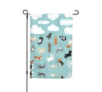 Bandiere con stampa di cani e gatti, 30,5 x 45,7 cm, double face, decorazione stagionale per la casa all'aperto e per tutte le stagioni