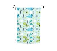 Bandiere con stampa di dinosauri da giardino, 30,5 x 45,7 cm, su entrambi i lati, decorazione stagionale per la casa e per tutte le stagioni