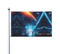 Bandiere con stampa di fantascienza futura, 90 x 1,5 m, a prova di scolorimento, per interni/esterni, con occhielli in metallo, per decorare la casa e le vacanze