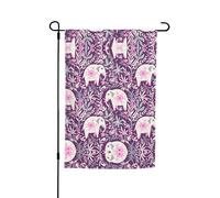 Bandiere con stampa di fiori e elefanti, 30,5 x 45,7 cm, double face, decorazione stagionale per la casa e per tutte le stagioni
