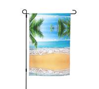 Bandiere con stampa di foglie di palma da giardino, oceano, mare, spiaggia, 30,5 x 45,7 cm, su entrambi i lati, decorazione stagionale per la casa e per tutte le stagioni