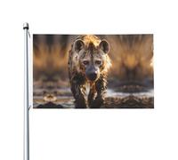 Bandiere con stampa di iena solitaria, 9 x 1,5 m, a prova di scolorimento, per interni/esterni, con occhielli in metallo, per decorare la casa e le vacanze