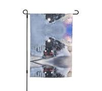 Bandiere con stampa di treno a vapore da giardino, 30,5 x 45,7 cm, double face, decorazione stagionale per la casa e per tutte le stagioni