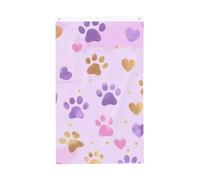 Bandiere con stampa di zampa viola, 9 x 1,5 m, con impronta colorata, bandiera da giardino su entrambi i lati, per casa, cortile, esterno, interno, festa decorativa