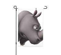 Bandiere con stampa rinoceronte arrabbiato da giardino, 30,5 x 45,7 cm, double face, decorazione stagionale per la casa e per tutte le stagioni