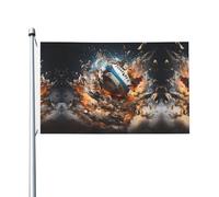 Bandiere con stampa Rugby on Fire, 9 x 1,5 m, a prova di scolorimento, per interni/esterni, con occhielli in metallo, per la decorazione della casa e delle vacanze