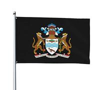 Bandiere con stemma della Guyana, bandiere decorative per esterni 3x5ft Bandiere in 100% poliestere Bandiere esterne per tutte le stagioni, il colore è brillante e facile da sbiadire, asciugatura rap