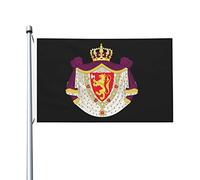 Bandiere con stemma reale maggiore della Norvegia, bandiere decorative per esterni 3x5ft Bandiere in 100% poliestere Bandiere esterne per tutte le condizioni atmosferiche, il colore è brillante e fac