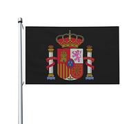 Bandiere con stemma spagnolo, bandiere decorative per esterni 3x5ft Bandiere in 100% poliestere al di fuori di tutte le stagioni, il colore è brillante e facile da sbiadire, asciugatura rapida.