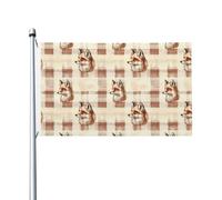 Bandiere con testa di volpe su plaid da cortile, striscione di auguri con occhielli, per interni ed esterni, feste e decorazioni per la casa