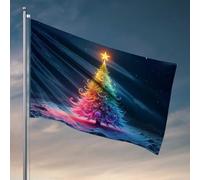 Bandiere Country Boy con albero di Natale magico nella notte, bandiera del cielo per adolescenti e ragazzi, decorazione per la stanza (120 x 180 cm)