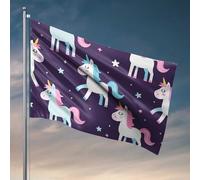 Bandiere Country Boy con unicorni magici nella notte stellata, bandiera del cielo per adolescenti e ragazzi, decorazione per la stanza (60 x 90 cm)