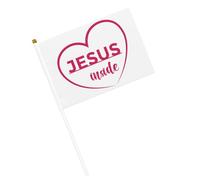 Bandiere cristiane di Gesù Yeshua, piccole bandiere portatili con asta per decorazioni per feste