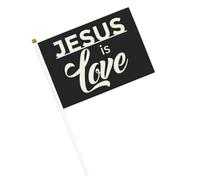 Bandiere cristiane di Gesù Yeshua, piccole bandiere portatili con asta per decorazioni per feste