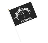 Bandiere cristiane di Gesù Yeshua, piccole bandiere portatili con asta per decorazioni per feste