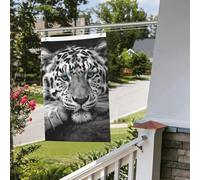 Bandiere da 2 x 3 m bandiera da cortile a doppia faccia bandiere per esterni/interni Brezza Bandiere tigre bianca e nera Benvenuto Yard Banner per giardino Casa Vacanze Decorazione per la casa