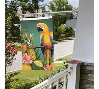 Bandiere da 2 x 3 m bandiera da cortile su entrambi i lati banner esterno/interno bandiere brezza estiva pappagallo ananas uccello benvenuto banner per giardino casa vacanza decorazione casa bandiera