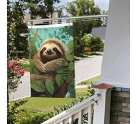 Bandiere da 2 x 3 m bandiera da cortile su entrambi i lati Banner esterno/interno Brezza bandiere abbraccio albero bradipo benvenuto banner per giardino casa vacanza decorazione giardino bandiera