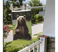 Bandiere da 2 x 3 m bandiera da cortile su entrambi i lati Banner esterno/interno Brezza bandiere Hi Bear Sedersi sul prato Benvenuto Yard Banner per giardino Casa Vacanze Home Decor Bandiera da