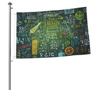 Bandiere da 2x3 piedi, bandiera bifacciale per esterni, con domande di matematica, divertenti striscioni di benvenuto per giardino e cortile, per decorazioni interne/esterne, bandiere per le feste.