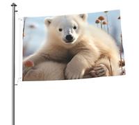 Bandiere da 2x3 piedi, bandiere bifacciali per esterni, simpatici animali orsi polari, divertenti striscioni di benvenuto per giardino e cortile, per decorazioni interne/esterne, bandiere per le feste
