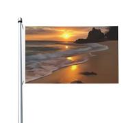 Bandiere da 3 x 1,5 m a doppia faccia bandiera da cortile esterno/interno bandiera brezza alba spiaggia benvenuto banner per giardino casa vacanza decorazione casa bandiera giardino