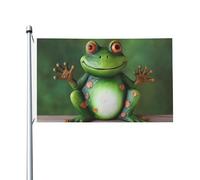 Bandiere da 3 x 1,5 m a doppia faccia bandiera da cortile esterno/interno bandiera brezza benvenuto rana benvenuto banner cortile per giardino casa vacanza decorazione casa bandiera giardino