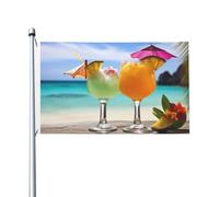 Bandiere da 3 x 1,5 m a doppia faccia bandiera da cortile esterno/interno bandiera brezza bevanda tropicale spiaggia benvenuto banner per giardino casa vacanza decorazione casa bandiera giardino
