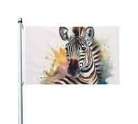 Bandiere da 3 x 1,5 m a doppia faccia bandiera da cortile esterno/interno bandiera brezza carino zebra acquerello benvenuto banner per giardino casa vacanza decorazione casa bandiera giardino