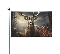 Bandiere da 3 x 1,5 m a doppia faccia bandiera da cortile esterno/interno bandiera brezza cervi stagione di caccia banner di benvenuto per giardino casa vacanza decorazione casa bandiera giardino