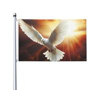Bandiere da 3 x 1,5 m a doppia faccia bandiera da cortile esterno/interno bandiera brezza colomba arte sole benvenuto banner da cortile per giardino casa vacanza decorazione casa bandiera giardino