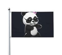 Bandiere da 3 x 1,5 m a doppia faccia bandiera da cortile esterno/interno bandiera brezza cool panda benvenuto banner per giardino casa vacanza decorazione casa bandiera giardino