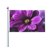 Bandiere da 3 x 1,5 m a doppia faccia bandiera da cortile esterno/interno bandiera brezza fiore viola benvenuto banner da cortile per giardino casa vacanza decorazione casa bandiera giardino