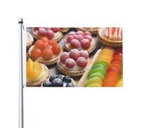 Bandiere da 3 x 1,5 m a doppia faccia bandiera da cortile esterno/interno bandiera brezza fresca crostate dolci benvenuto banner da cortile per giardino casa vacanza decorazione casa bandiera giardino