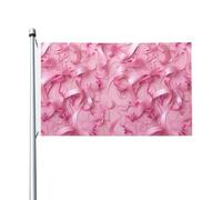 Bandiere da 3 x 1,5 m a doppia faccia bandiera da cortile esterno/interno bandiera brezza modello nastro rosa banner di benvenuto banner per giardino casa vacanza decorazione casa bandiera giardino