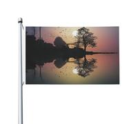 Bandiere da 3 x 1,5 m a doppia faccia bandiera da cortile esterno/interno bandiera brezza riflessione chitarra benvenuto banner per giardino casa vacanza decorazione casa bandiera giardino