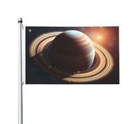 Bandiere da 3 x 1,5 m a doppia faccia bandiera da cortile esterno/interno bandiera brezza Saturno anello pianeta benvenuto banner per giardino casa vacanza decorazione casa bandiera giardino