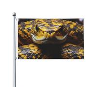 Bandiere da 3 x 1,5 m a doppia faccia bandiera da cortile esterno/interno bandiera brezza serpente giallo benvenuto banner per giardino casa vacanza decorazione casa bandiera giardino