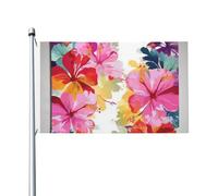 Bandiere da 3 x 1,5 m a doppia faccia bandiera da cortile esterno/interno bandiera brezza stampa floreale hawaiana banner per giardino casa vacanza decorazione giardino bandiera
